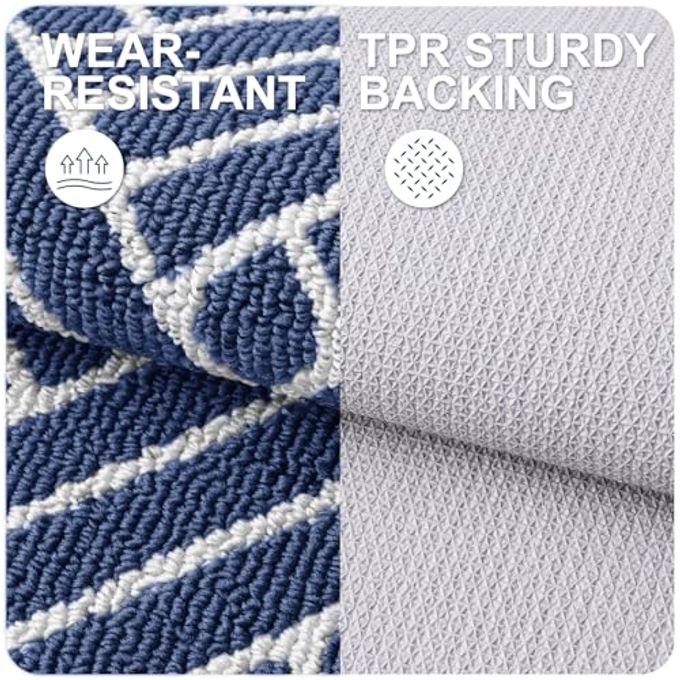 OLANLY Indoor Door Mat, 32x20 Inch, Dirt Resistant and Absorbent, Non-Slip Rubber Backing Floor Mats, Easy Clean Low-Profile Doormat for Entryway, Front Door, and Inside Entrance, Navy - Image 3