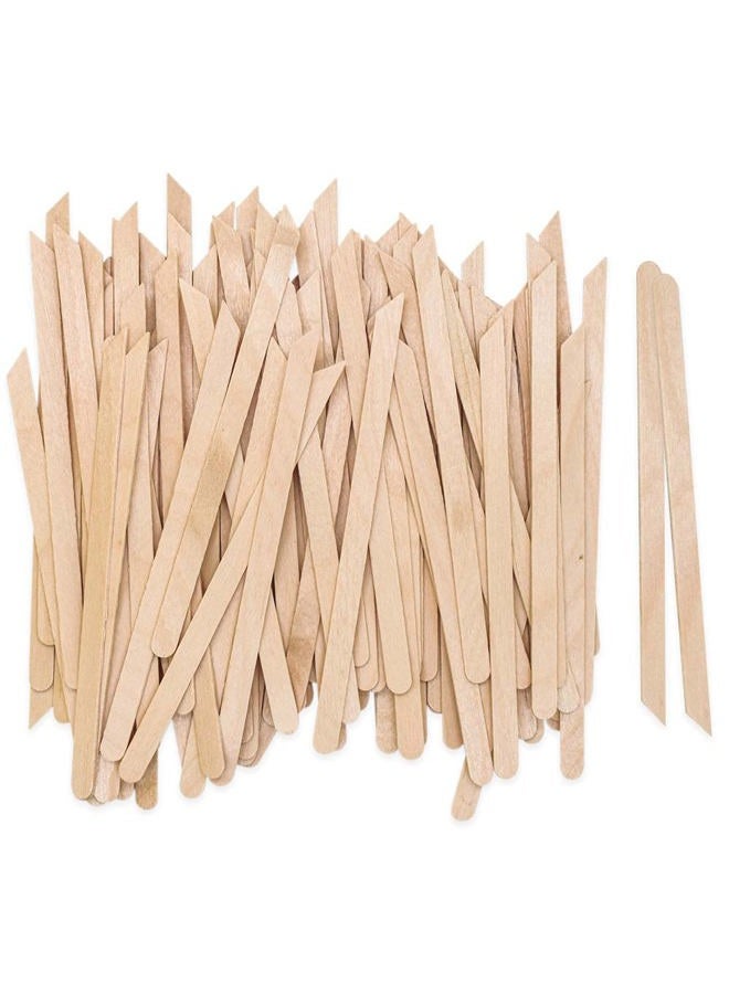 Karlash 500 Pieces Small Wax Sticks Wood Spatulas Applicator Craft Sticks for Body Hair Eyebrow Lip Nose Removal Slanted/Round (Pack of 500) - Image 1