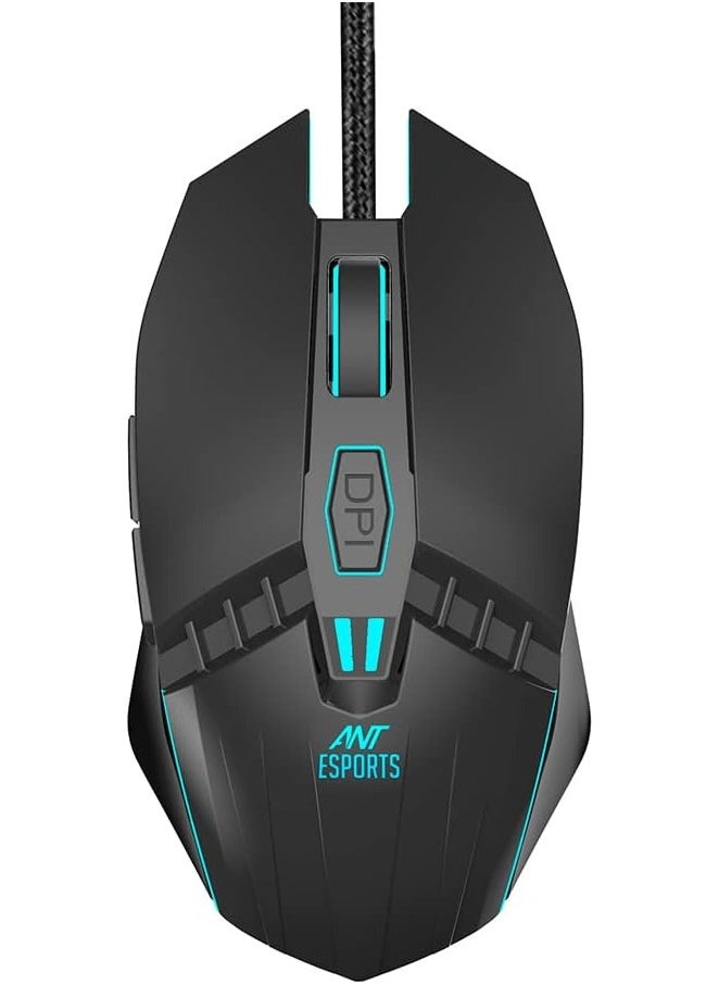 ANT Esports - GM50 Optical Wired Gaming Mouse | Slimmer Shell Design for Claw Grips | Contoured Shape | Premium Build Quality | Multi-Zone RGB Lighting - Image 1