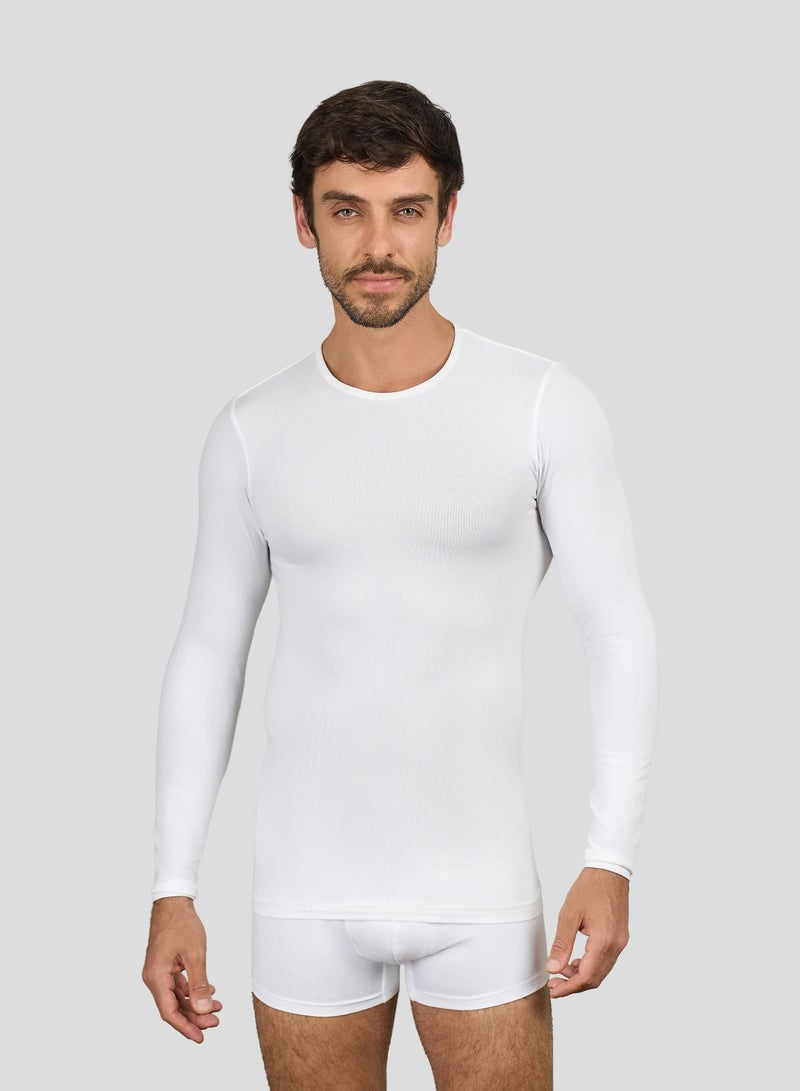 DICE Men's Long Sleeve Cotton Lycra Undershirt Slim Fit, Thermal Base Layer for Everyday - Image 1