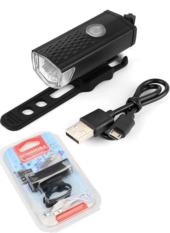 Generic Ultra Bright USB Rechargeable Bike Light Set, Powerful Bicycle Front Headlight, 3 Light Modes, Easy to Install for Men Women Kids Road Mountain Cycling Black  - Image 1