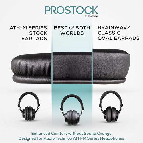 Brainwavz ProStock ATH M50X Upgraded Earpads - Designed To NOT Alter The Sound But To Improve Comfort & Style, Vegan Leather (Dark Blue) - Image 2