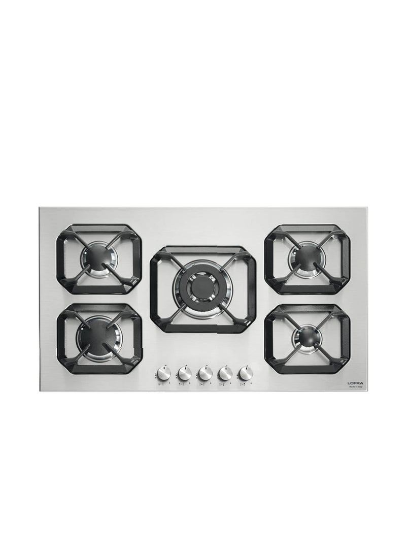 موقد غاز مدمج من Lofra hls9a0 ستانلس ستيل - لوح (مدمج، موقد غاز، ستانلس ستيل، ستانلس ستيل، حديد زهر، متوسط)