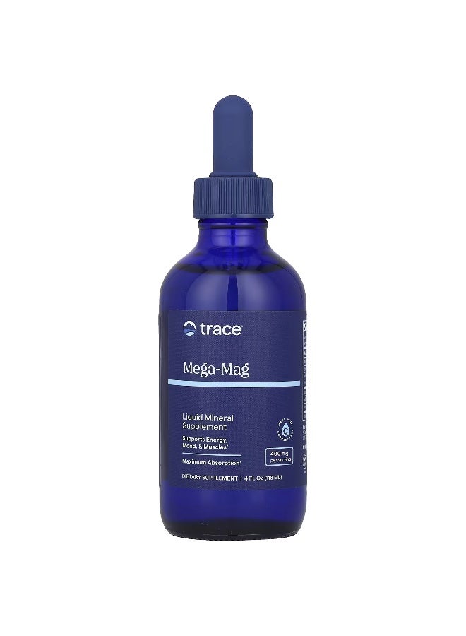 Trace Minerals Megamag 400Mg Magnesium Chloride Liquid 4 Fl Oz 118Ml