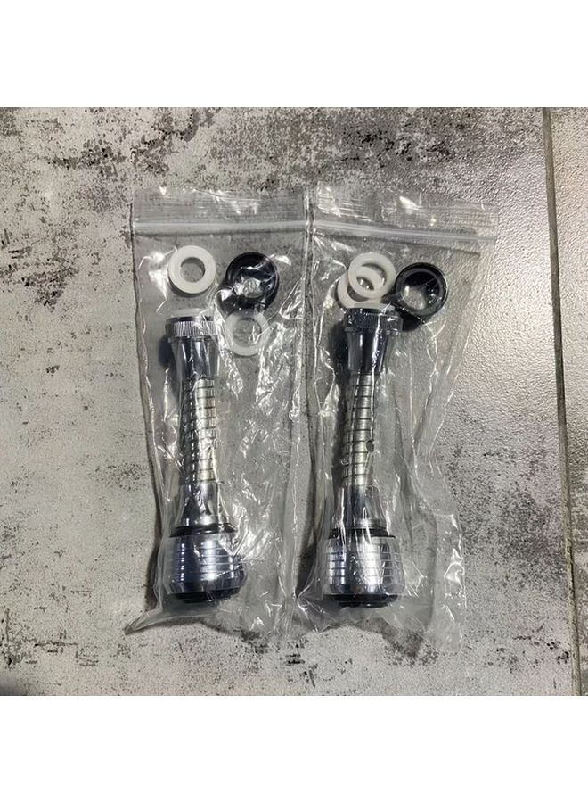 صنبور طويل فضي قابل للدوران 360 درجة، امتداد صنبور قابل للتعديل عالي الضغط، رشاش موفر للمياه - Image 4