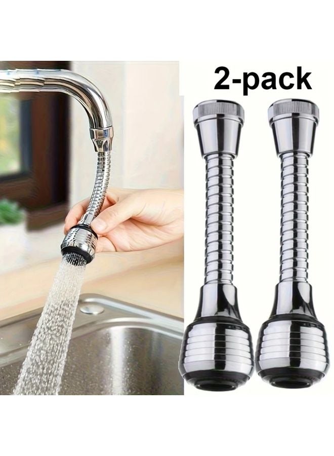 صنبور طويل فضي قابل للدوران 360 درجة، امتداد صنبور قابل للتعديل عالي الضغط، رشاش موفر للمياه - Image 2