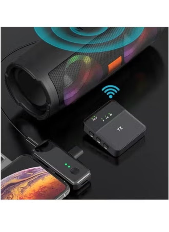 3-in-1 Wireless Microphone SX31 for iPhone, Android & Camera – Dual Lavalier Mini Mic with 2.4G Transmission | Plug & Play | Smart Noise Cancellation | 10H Battery Life | 20m Range | Supports Lightning, USB-C & 3.5mm Devices for Vlogging & Streaming