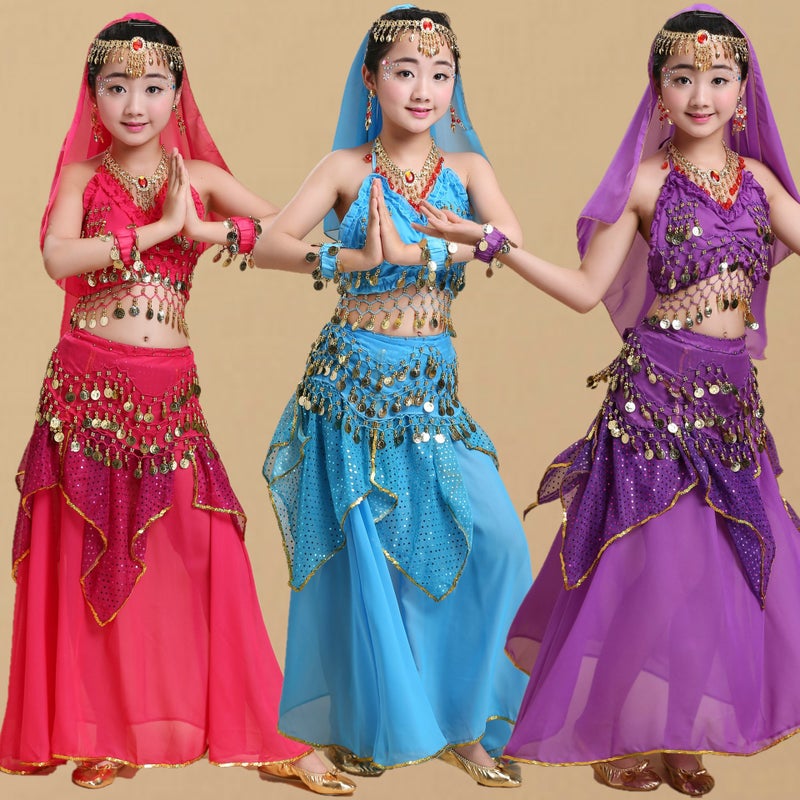 Children'S Dance Performance Clothing New Children'S Xinjiang Dance Belly Dance Practice Clothing Children'S Ethnic Indian Dance Performance Clothing - Image 3