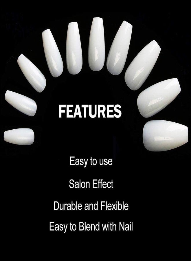 Scheibe Nails Tips 500 Pcs False Acrylic Fingernails Full Cover French Artificial Nails Tip 10 Sizes with 2 pcs Nail Glue (Natural) - Image 3