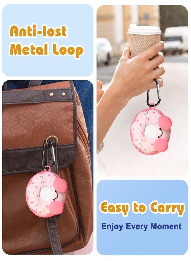 جراب Joyleop لسماعات AirPods 4 - للنساء والفتيات والأطفال، بتصميم كرتوني ثلاثي الأبعاد لطيف ومرح وفريد من نوعه على شكل دونات، مصنوع من السيليكون الناعم، لحماية سماعات AirPods من الجيل الرابع (2024) مع سلسلة مفاتيح. - Image 3