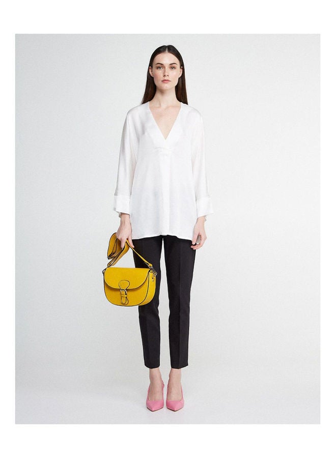 BSB SATIN BLOUSE WITH 3/4 LENGTH SLEEVES