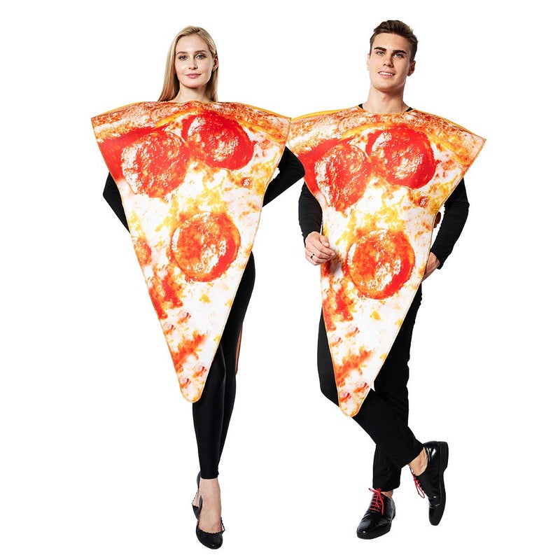 EraSpooky Unisex Food Pizza Costume Fancy Dress Halloween Party Funny Outfit for Adult Men Women - Image 1