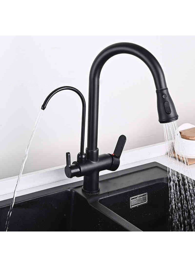 Monda Kitchen Pull-Out Hot and Cold Faucet Three-in-One Pure Direct Drinking Faucet Washbasin Sink Sink Faucet - Image 2