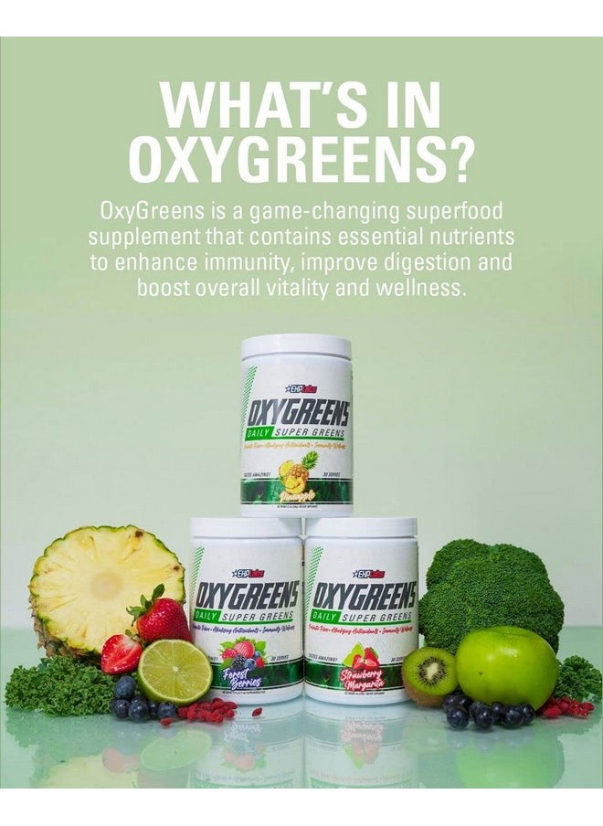 EHP Labs - Ehplabs Oxygreens Daily Super Greens Powder Spirulina Powder Greens Superfood Powder With Prebiotic Fibre Alkalizing Antioxidants & Immunity Wellness 30 Serves (Pineapple) - Image 1