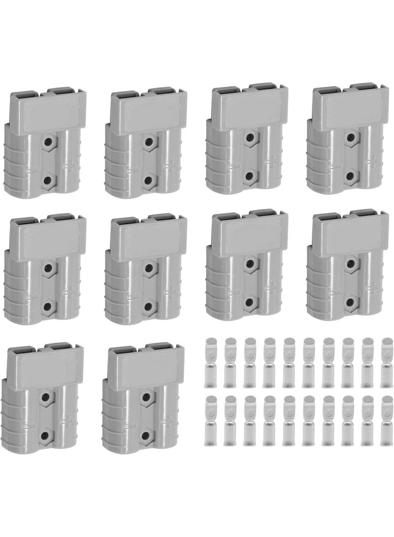 10Pcs Battery Connector 600V 50A 50Amp Battery Quick Connection Connector Plug for Car Van Modes Motorcycle (GRAY)