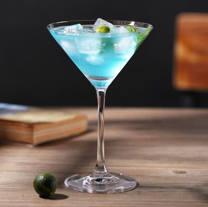 Homies HOMIES Crystal Martini Glasses with Stem Set of 6 Elegant Cocktail Glasses for Bar Cosmopolitan Manhattan Gimlet Pisco Sour 190ml 65oz  - Image 3