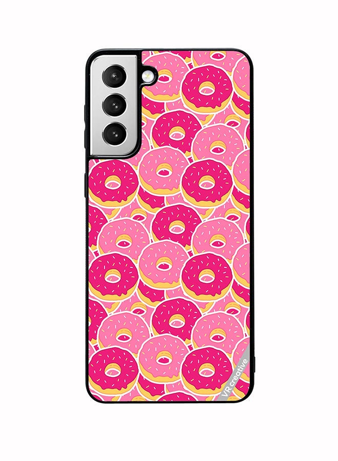 VR CREATIVE Protective Case Cover For Samsung Galaxy S22 5G Pink Donuts Design Multicolour - Image 1
