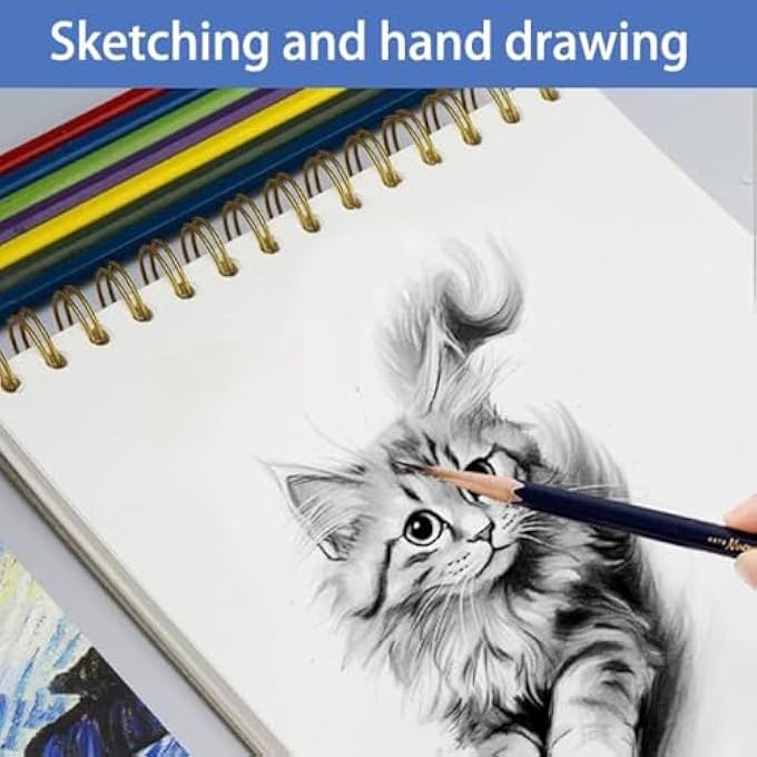 A4 STARRY NIGHT SKETCHBOOK - 8.27 X 11.4 INCH, 60 SHEETS ACID-FREE THICK PAPER, SPIRAL BOUND ART SKETCH PAD FOR DRAWING, PAINTING & WRITING, PERFECT FOR ADULTS, STUDENTS & BEGINNERS - Image 4