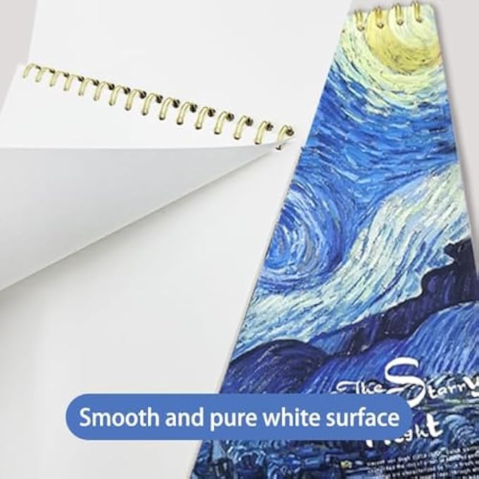 A4 STARRY NIGHT SKETCHBOOK - 8.27 X 11.4 INCH, 60 SHEETS ACID-FREE THICK PAPER, SPIRAL BOUND ART SKETCH PAD FOR DRAWING, PAINTING & WRITING, PERFECT FOR ADULTS, STUDENTS & BEGINNERS - Image 3