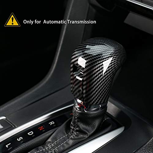 Thenice for 10th Gen Civic Gear Shifting Knob Cover CVT Automatic Transmission Lever Trim Interior Accessories Compatible with Honda Civic 2021 2020 2019 2018 2017 2016 -Black - Image 5
