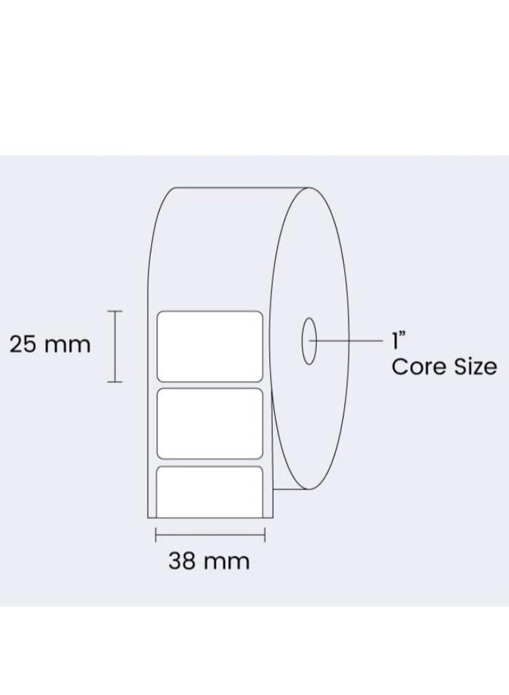 ديسيجيباك ملصقات باركود دي سي جي باك، ملصقات حرارية مباشرة بحجم 1.49 × 0.98 بوصة، 1000 ملصق في كل لفة (38 مم × 25 مم) مستخدمة لطباعة ملصقات الشحن، علبة مكونة من 1 - Image 3