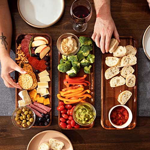 Home Beets Large Solid Acacia Wood Serving Trays (17 x 6.5 inches) Rectangular Wooden Serving Platters for Home Decor, Food, Vegetables, Fruit, Charcuterie, Appetizer Serving Tray, Cheese Board (Set of 3 Plates) - Image 5