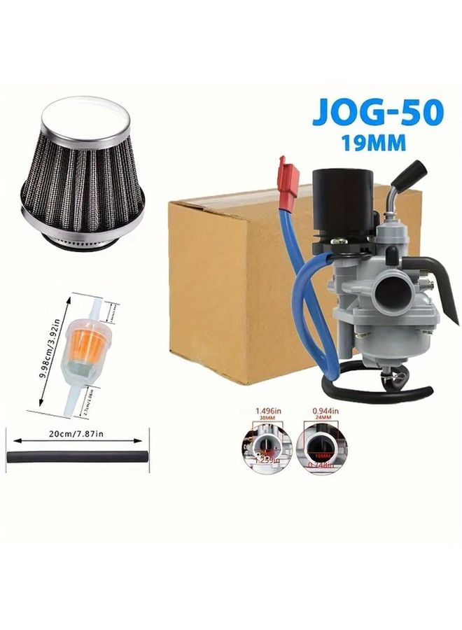 1 قطعة 19 مم كربيراتور دراجة نارية ثنائي الأشواط JOG50 مع فلتر هواء وفلتر وقود طقم تركيب كامل لدراجات MTB والدراجات الترابية - Image 1