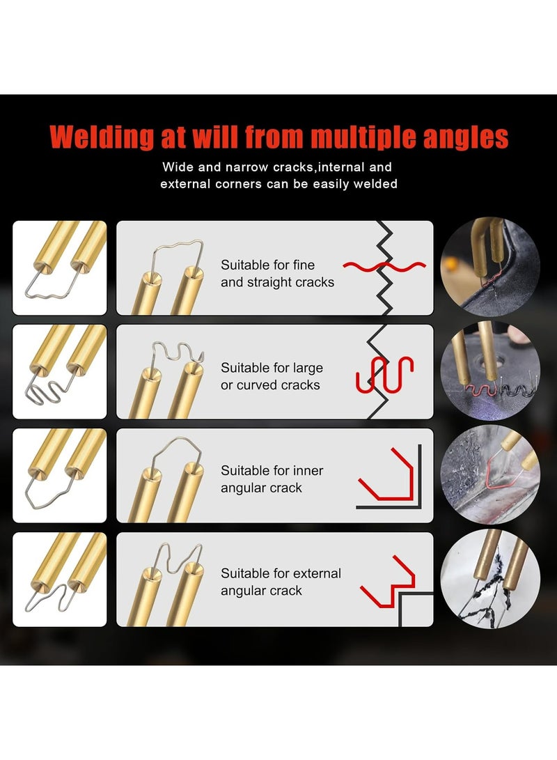 أوزيغالور طقم إصلاح اللحام البلاستيكي مع 400 قطعة مسامير، 4 أنواع لإصلاح صدوع مصدات السيارات والبلاستيك، أداة تدبيس حرارية 50 واط مع كماشة، تسخين سريع وتحكم في درجة الحرارة (أحمر) - Image 5