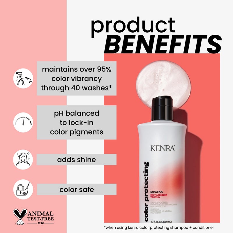Kenra Professional Color Protecting Shampoo | Color Safe | Maintain Over 95% Color Vibrancy Through 40 Washes | Enhances Shine | pH-balancing System | Color Maintenance | All Hair Types | 33.8 fl. oz. - Image 2