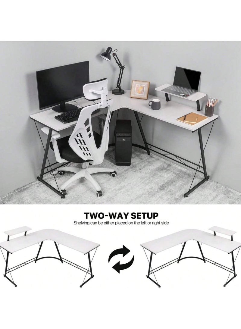 ZUIHAO Home Office Computer Table L Shaped Corner Desk 130cm - Image 2