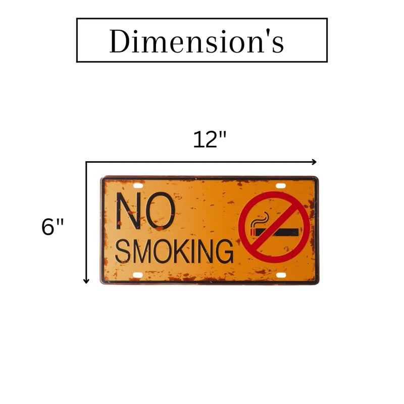 Eazywagon No Smoking Yellow Multipurpose Metal Signs - License Wall Plate, Decorative Car Tag - Ideal for Cafe, Restaurant, Shop, Home, Hotel, Club, Office, Living Area - Image 4