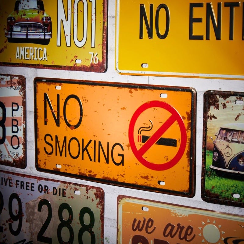 Eazywagon No Smoking Yellow Multipurpose Metal Signs - License Wall Plate, Decorative Car Tag - Ideal for Cafe, Restaurant, Shop, Home, Hotel, Club, Office, Living Area - Image 2
