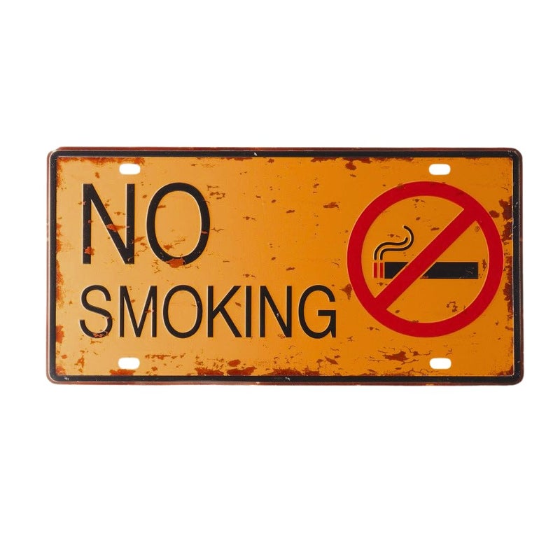 Eazywagon No Smoking Yellow Multipurpose Metal Signs - License Wall Plate, Decorative Car Tag - Ideal for Cafe, Restaurant, Shop, Home, Hotel, Club, Office, Living Area - Image 1