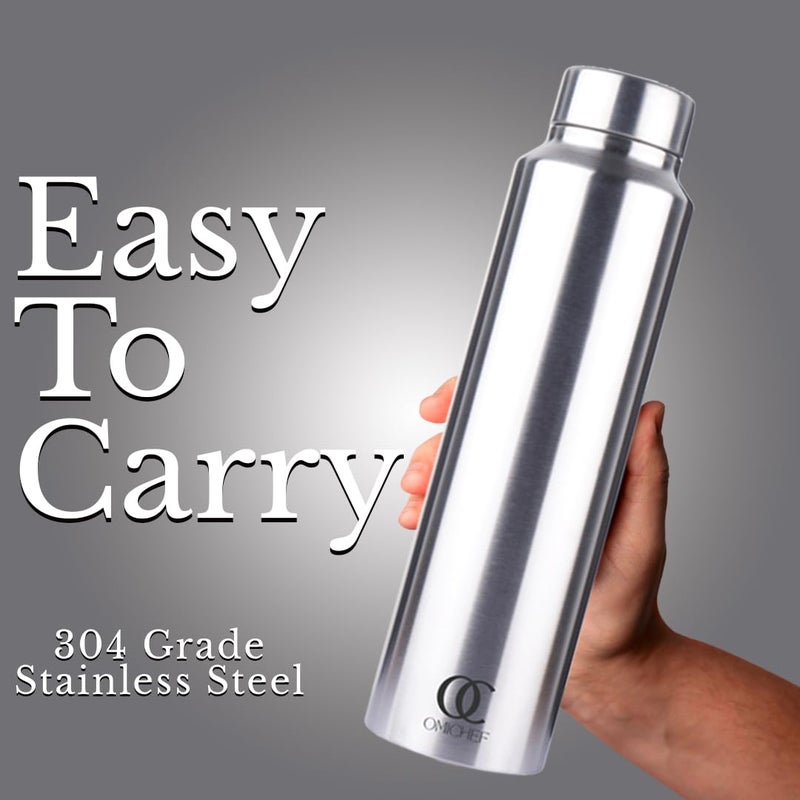 Omichef Aquapro Stainless Steel Single Wall 1000ML Fridge Water Bottle Best For HomeOfficeSchoolGym BPA Free Leak Proof Capacity 1000 ML Pack Of 4 - Image 4