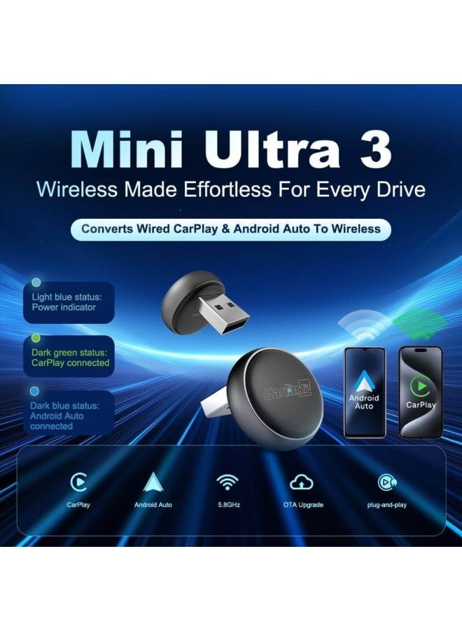 CarlinKit Mini Ultra 3 Wireless CarPlay & Android Auto Adapter - Image 2