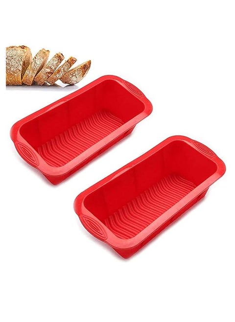 2 × Large Non-Stick Silicone Rectangular Baking Molds – Perfect for Baking Bread, Cakes, and More! 🍞🎂