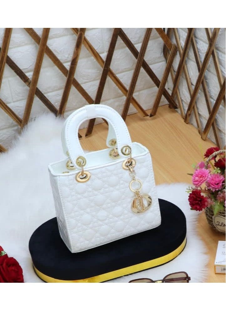 DIORSY - Lady Dior White Cannage Medium Handbag - Image 1