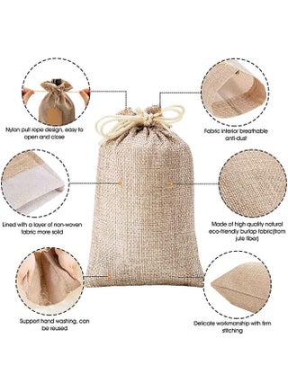 25 PCS Premium Burlap Gift Bags With Drawstring And Gift Tags, Kraft Paper Gift Tags with Drawstring, Reusable Gift Burlap Linen Sacks Bag for Wedding - view 3