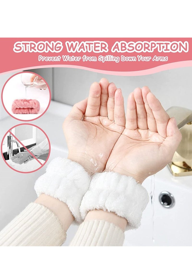 Face Wash Wristbands, Wrist Towels Bands for Washing Face Microfiber Wrist Spa Wristbands Absorbent Face Whishing Wristbands for Women Girls Prevent Water Spilling Down from Your Arms (8 Pcs) - Image 3