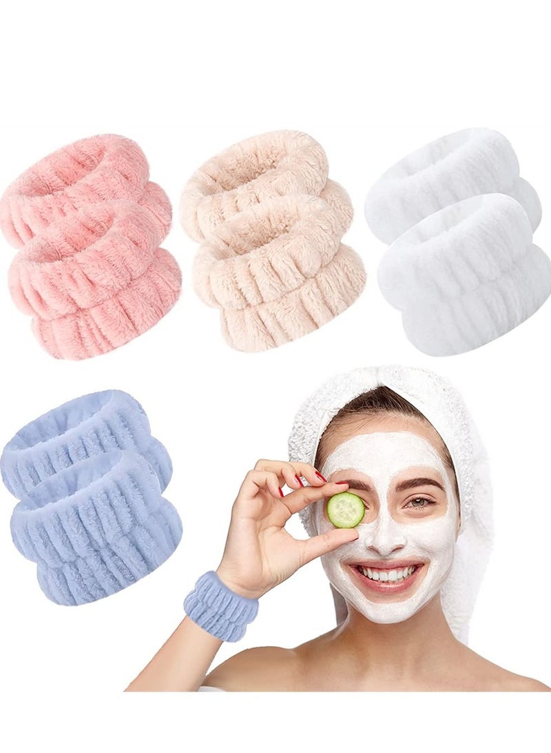 Face Wash Wristbands, Wrist Towels Bands for Washing Face Microfiber Wrist Spa Wristbands Absorbent Face Whishing Wristbands for Women Girls Prevent Water Spilling Down from Your Arms (8 Pcs) - Image 1