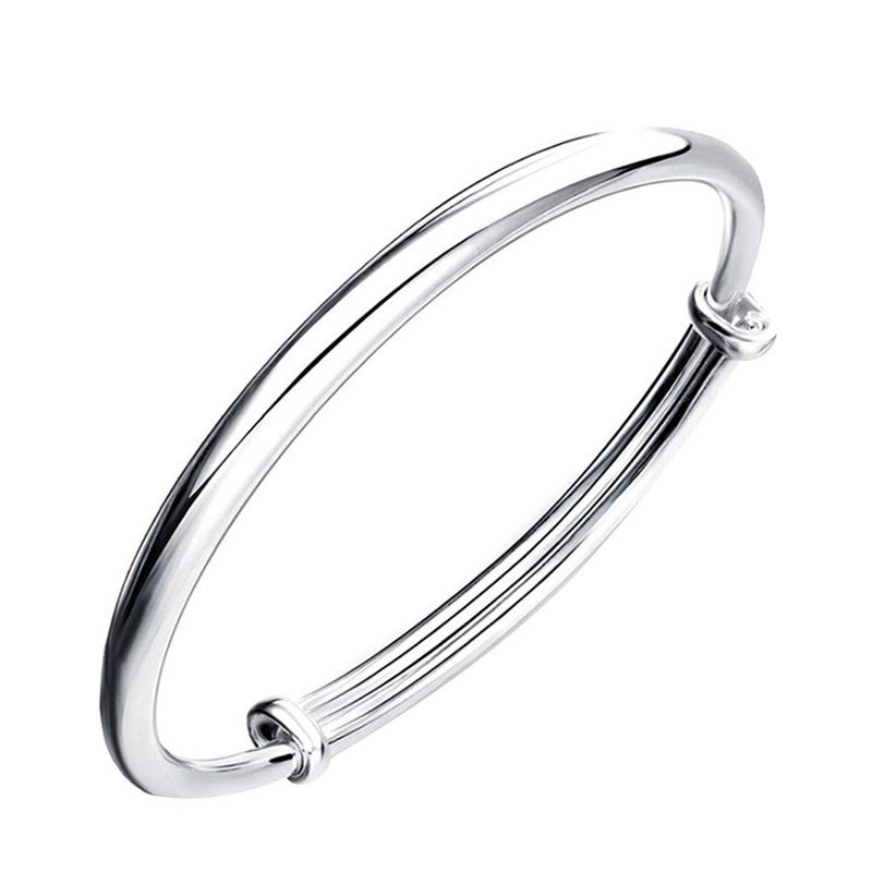 SOSUO Fashion Women Jewelry Solid 925 Sterling Bangle Bracelet Gift, Silver, (9inch) - Image 1