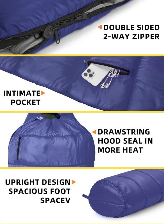 Bessport Mummy Sleeping Bag | 15-45 ℉ Extreme 3-4 Season Sleeping Bag for Adults Cold Weather– Warm and Washable, for Hiking Traveling & Outdoor Activities - Image 5