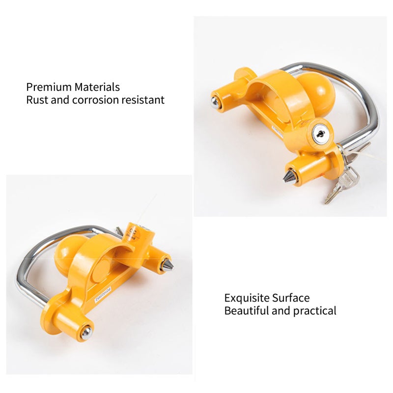 Trailer Coupler Lock: 1-7/8", 2", 2-5/16" Fit, Premium Rust-resistant Iron & Aluminum Alloy - Secure Locking Mechanism, Visible Theft Deterrent for Trailer Security - Image 2