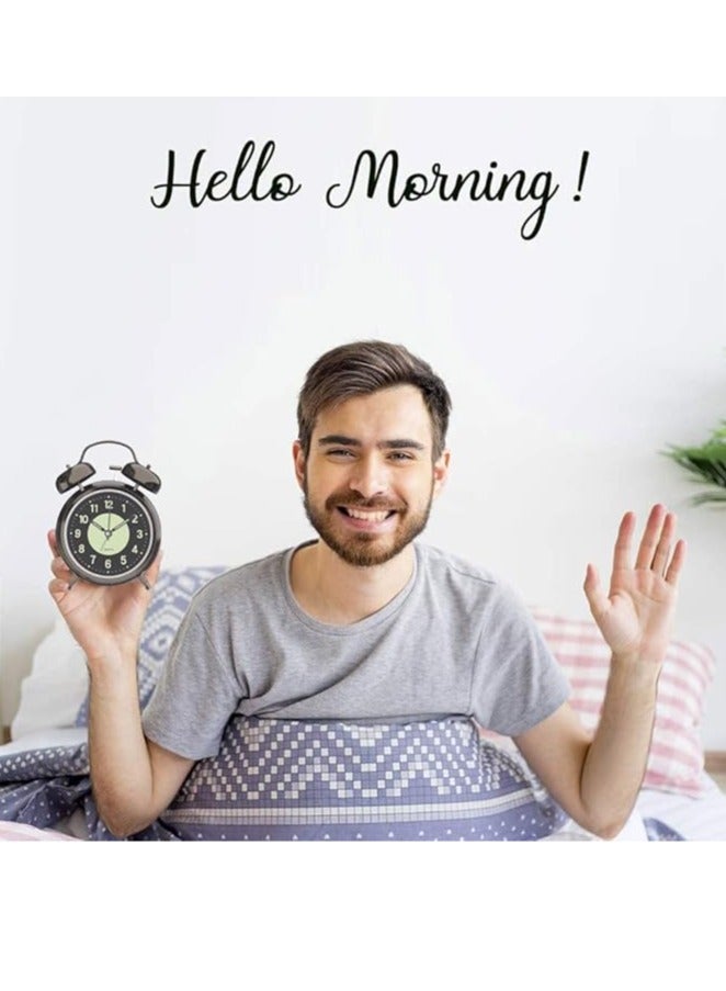 Arabest Loud Alarm Clock for Heavy Sleeper, Clocks for Bedroom, 4'' Battery Operated Metal Clocks with Night Light, Retro Analog Clock for Student with Luminous dial Non-Ticking, Back to School - Image 3