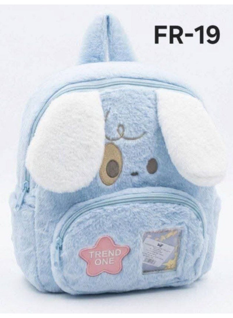 Velvet school bag for children, boys and girls | Cartoon print bag suitable for nursery and kindergarten | Lightweight backpack for toddlers, ideal for nursery, outings and travel, a great birthday gift for children - Image 1