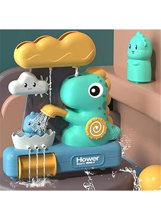 دوركو لعبة الديناصورات الحمام للأطفال من عمر سنة واحدة حتى ثلاث سنوات - للبنات والأولاد - مثالية لمرحلة ما قبل المدرسة والأطفال الرضع الجدد في حوض الاستحمام - ديناصور لطيف - 3 أكواب شفط قوية - Image 3
