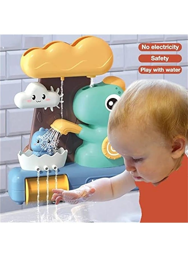 دوركو لعبة الديناصورات الحمام للأطفال من عمر سنة واحدة حتى ثلاث سنوات - للبنات والأولاد - مثالية لمرحلة ما قبل المدرسة والأطفال الرضع الجدد في حوض الاستحمام - ديناصور لطيف - 3 أكواب شفط قوية - Image 4