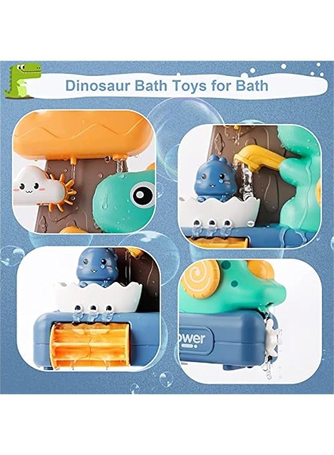 دوركو لعبة الديناصورات الحمام للأطفال من عمر سنة واحدة حتى ثلاث سنوات - للبنات والأولاد - مثالية لمرحلة ما قبل المدرسة والأطفال الرضع الجدد في حوض الاستحمام - ديناصور لطيف - 3 أكواب شفط قوية - Image 5