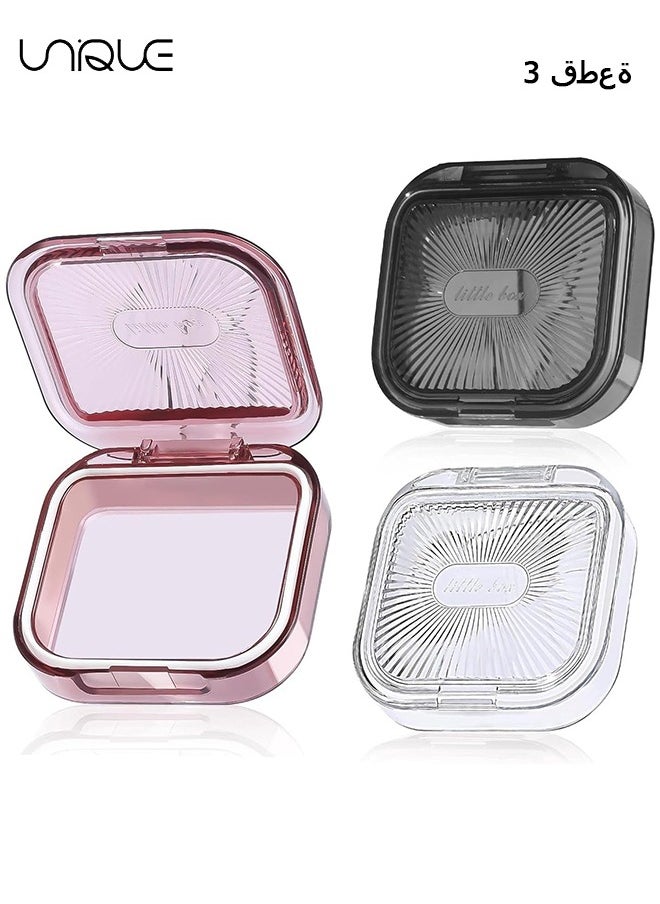 Unique 3 Portable Retainer Case, Slim Mouth Guard Container Creative Denture Case Square Oral Aligner Holder Dustproof Dental Braces Storage, 3 x 2.8in  - Image 1