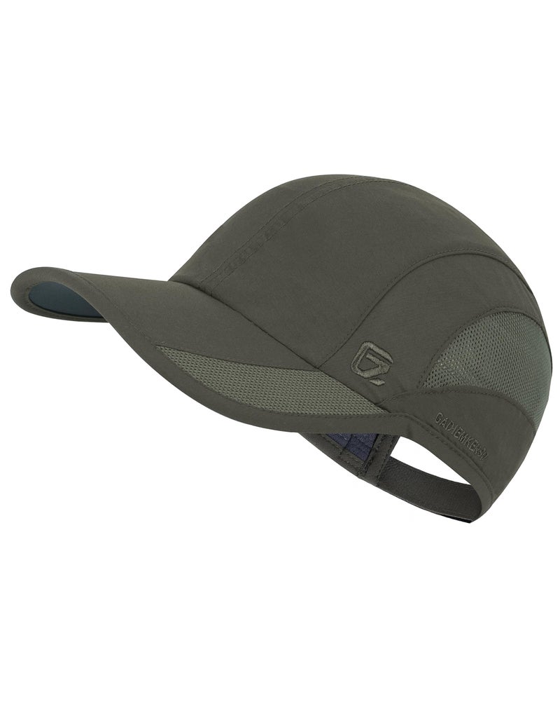 GADIEMKENSD Cooling Running Hat Quick Dry Summer Baseball Cap UPF50+ Sports Sun Cap Breathable Mesh Trucker Dad Hats Unstructured for Golf Tennis Hiking Gym Travel Camping Army Green S/M 6 7/8-7 1/4 - Image 1